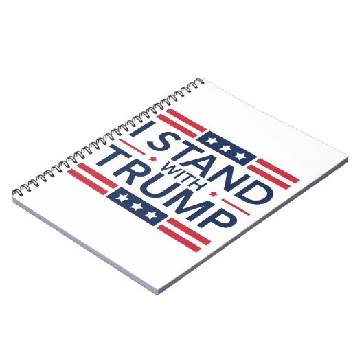 Trump 2024 Ich stehe mit Trump hinter dem Unterstü Notizblock (Linke Seite)