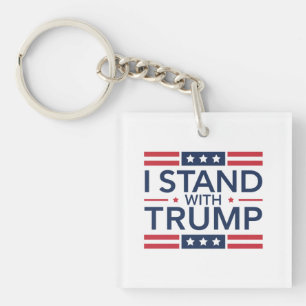 Trump 2024 Ich stehe mit Trump Unterstützer Präsid Schlüsselanhänger
