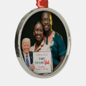 Trump 2024 Ihr Personalisiertes Foto Weihnachten Ornament Aus Metall (Rechts)