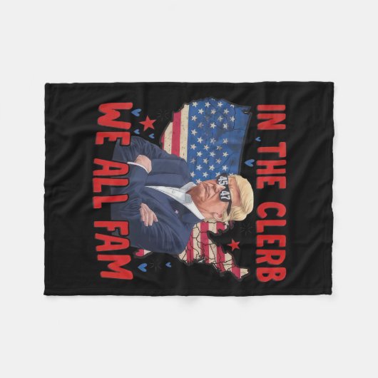 Trump 2024 in der Clerb We all Fam 45 47 Amerikane Fleecedecke (Vorderseite (Horizontal))