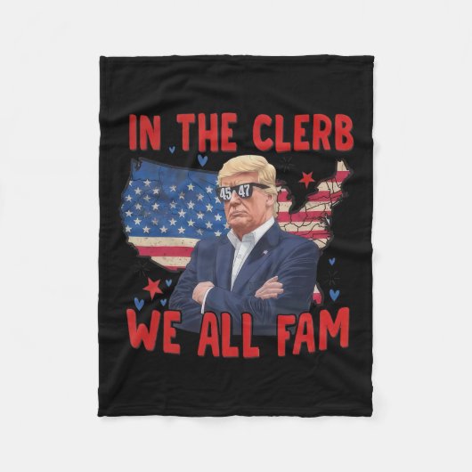 Trump 2024 in der Clerb We all Fam 45 47 Amerikane Fleecedecke (Vorderseite)
