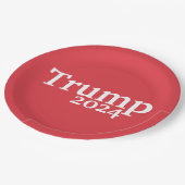 Trump 2024 Kampagne für Rote und Weiße Präsidenten Pappteller (Schrägansicht)