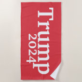 Trump 2024 Kampagne für Rote und Weiße Präsidenten Strandtuch (Vorderseite)