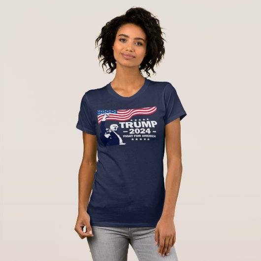 Trump 2024: Kampf der Frauen für Amerika T-Shirt (Vorne ganz)