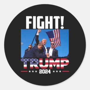 Trump 2024 Kampf Fist Kundgebung Trump Kundgebung Runder Aufkleber
