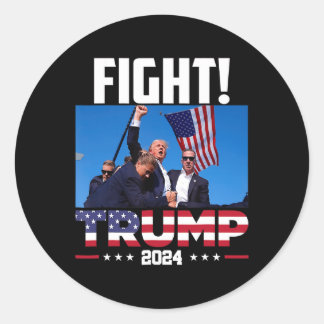 Trump 2024 Kampf Fist Kundgebung Trump Kundgebung Runder Aufkleber
