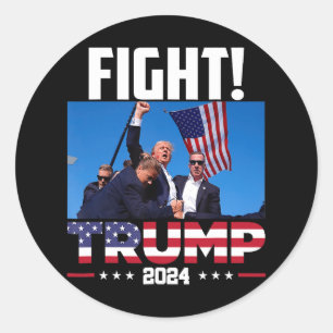 Trump 2024 Kampf Fist Kundgebung Trump Kundgebung  Runder Aufkleber