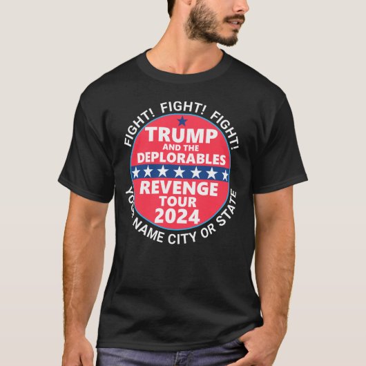 Trump 2024: Kampf gegen Rachefahrten T-Shirt (Vorderseite)