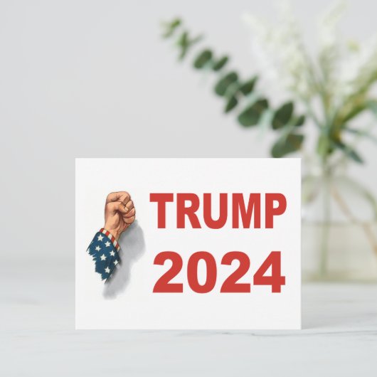 Trump 2024: Kampf Postkarte (Stehend Vorderseite)