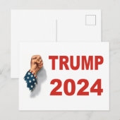 Trump 2024: Kampf Postkarte (Vorne/Hinten)