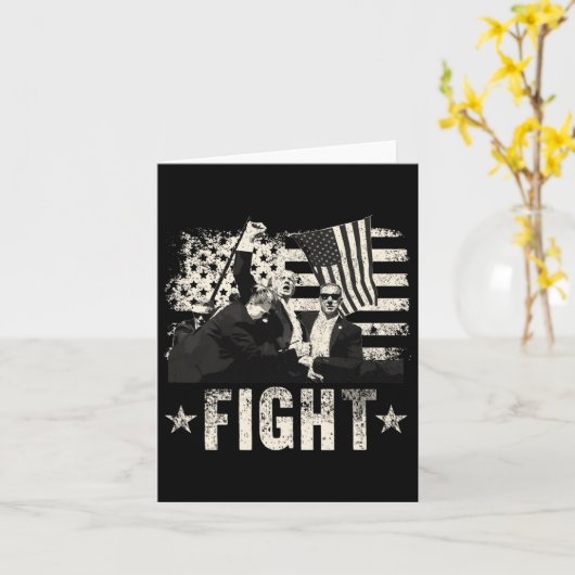 Trump 2024 kämpft gegen Donald Trump Fist Pum Karte (Gelbe Blume)