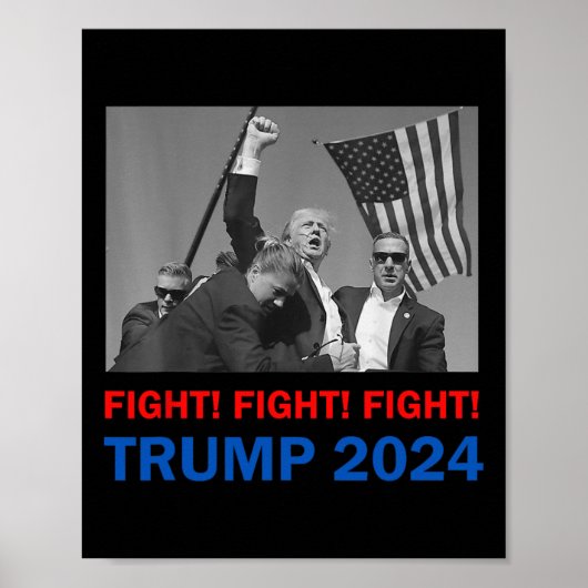 Trump 2024 kämpft gegen Donald Trump Fist Pum Poster (Vorne)