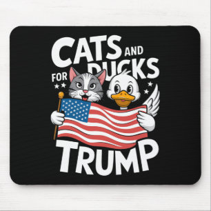 Trump 2024 Kätzchen und Enten unterstützen Donald  Mousepad