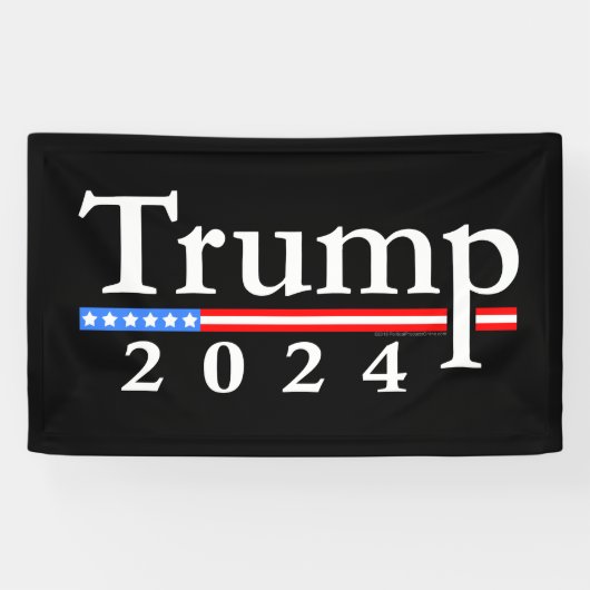 Trump 2024 Klassische Schwarz und Rot Banner (Horizontal)