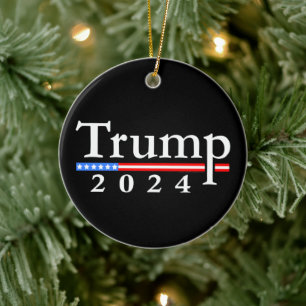 Trump 2024 Klassische Schwarz und Rot Keramik Ornament