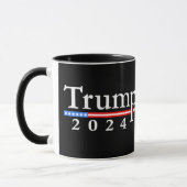 Trump 2024 Klassische Schwarz und Rot Tasse (Links)