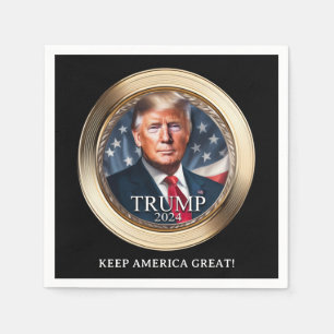 Trump 2024 Kundgebung-Neuheit im Wahlkampf Serviette
