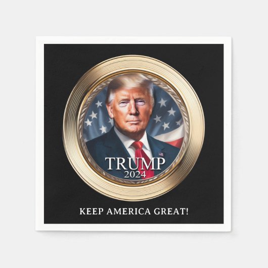 Trump 2024 Kundgebung-Neuheit im Wahlkampf Serviette (Vorderseite)
