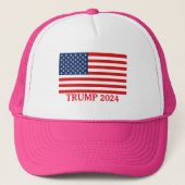 TRUMP 2024 Ladys Pink Trucker Hat Truckerkappe (Vorderseite)