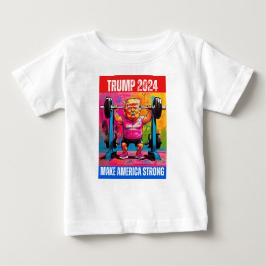 TRUMP 2024 MACHT AMERIKA STARK BABY T-SHIRT (Vorderseite)