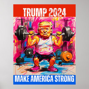 TRUMP 2024 MACHT AMERIKA STARK POSTER