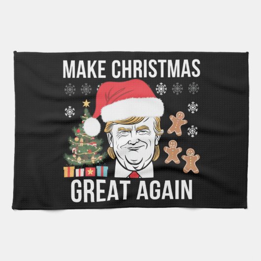 Trump 2024 macht Weihnachten wieder zu einer großa Geschirrtuch (Horizontal)