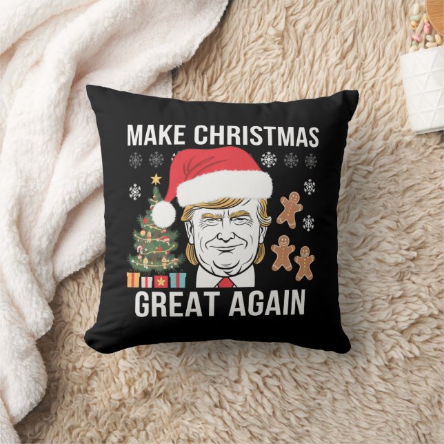 Trump 2024 macht Weihnachten wieder zu einer großa Kissen (Decke)
