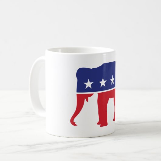 Trump 2024 MAGA Republican Elephant Coffee Tasse (Vorderseite Links)