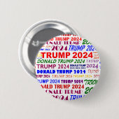Trump 2024 Mehrfarbige Medley Button (Vorne & Hinten)