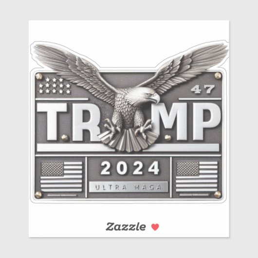 TRUMP 2024 mit einem Adler Aufkleber (Blatt)