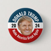 Trump 2024 mit Foto - Entwurf eines Floating Head Button (Vorderseite)