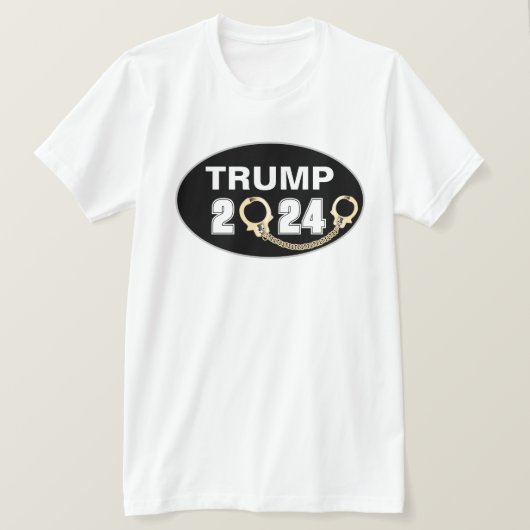 Trump 2024 mit Handschellen T-Shirt (Design vorne)