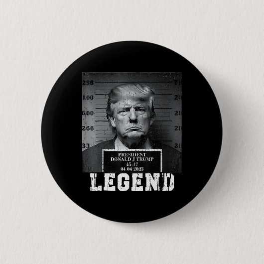 Trump 2024 Mugshot Präsident Legend Button (Vorderseite)
