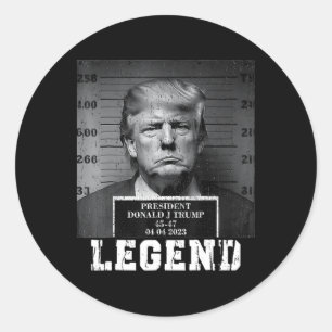 Trump 2024 Mugshot Präsident Legend Runder Aufkleber