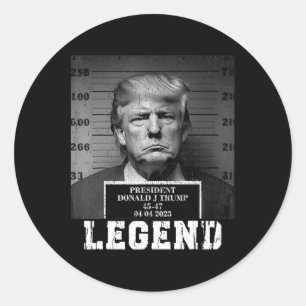 Trump 2024 Mugshot Präsident Legend Runder Aufkleber