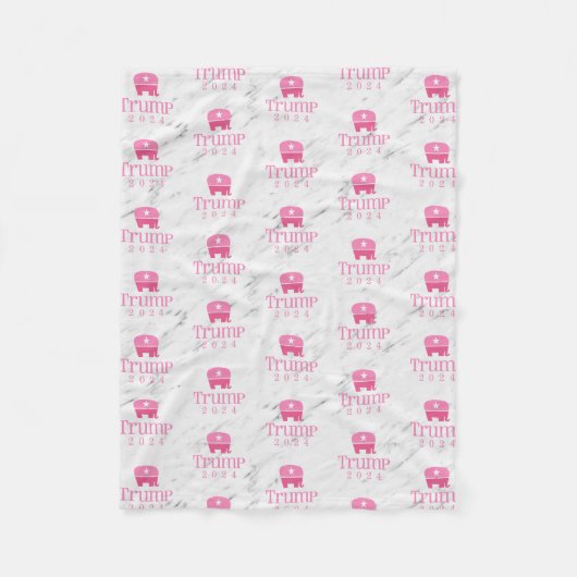 Trump 2024 Niedlicher rosa Elefant Fleecedecke (Vorderseite)