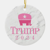 Trump 2024 Niedlicher rosa Elefant Keramik Ornament (Vorne)