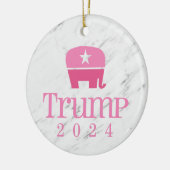 Trump 2024 Niedlicher rosa Elefant Keramik Ornament (Links)
