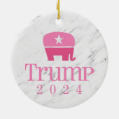 Trump 2024 Niedlicher rosa Elefant Keramik Ornament (Hinten)
