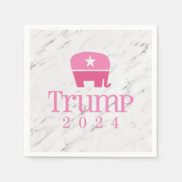 Trump 2024 Niedlicher rosa Elefant Serviette