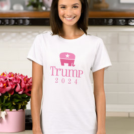 Trump 2024 Niedlicher rosa Elefant T-Shirt