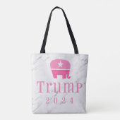 Trump 2024 Niedlicher rosa Elefant Tasche (Rückseite)