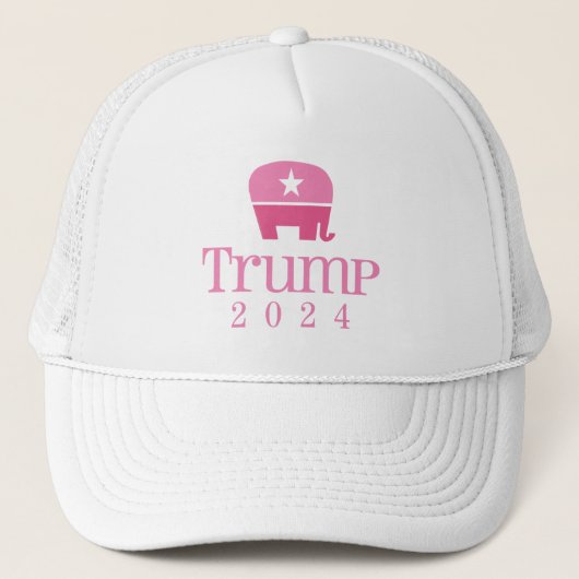 Trump 2024 Niedlicher rosa Elefant Truckerkappe (Vorderseite)