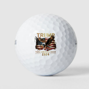 Trump 2024 Nimm Amerika zurück Amerikanische Flagg Golfball
