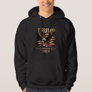 Trump 2024 Nimm Amerika zurück Amerikanische Flagg Hoodie