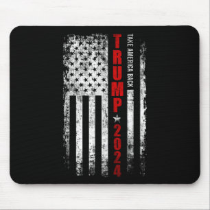 Trump 2024 Nimm Amerika zurück Amerikanische Flagg Mousepad