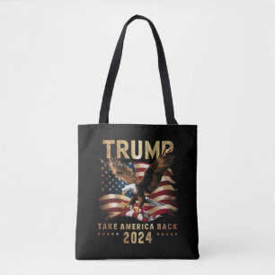 Trump 2024 Nimm Amerika zurück Amerikanische Flagg Tasche