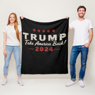 Trump 2024 Nimm Amerika zurück Präsident 47 USA Fleecedecke