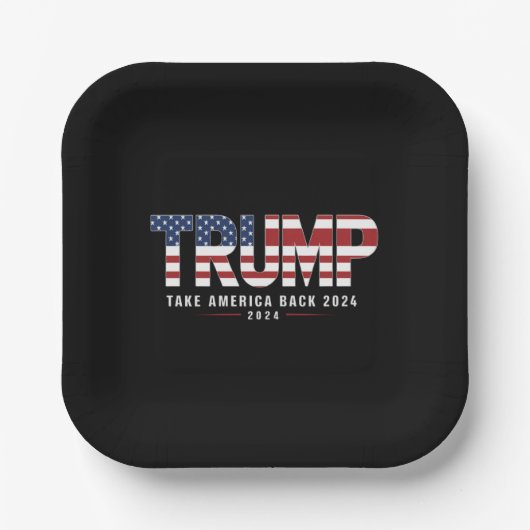 Trump 2024 nimmt Amerika 2024 zurück Pappteller (Vorderseite)