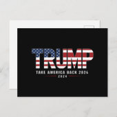 Trump 2024 nimmt Amerika 2024 zurück Postkarte (Vorne/Hinten)